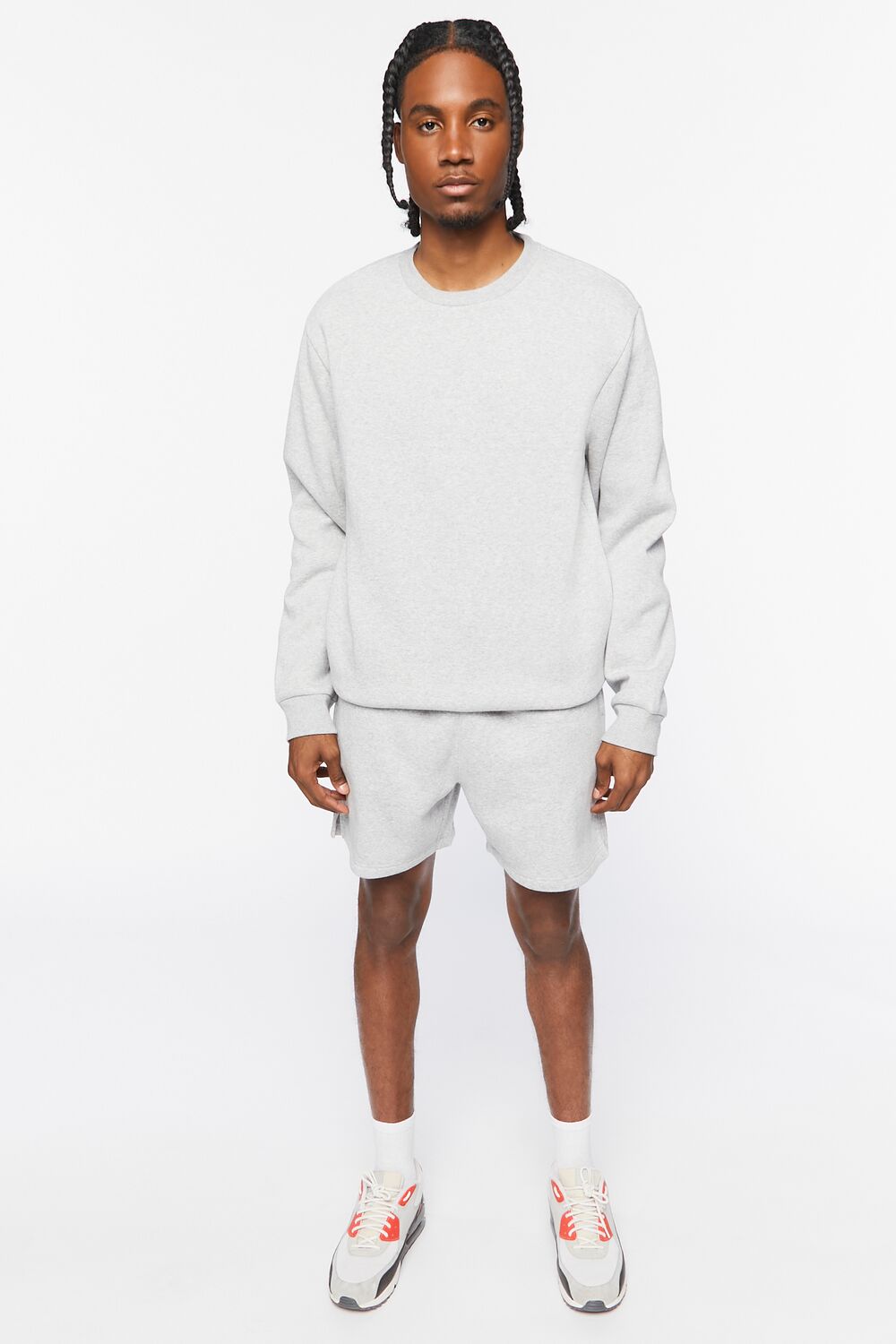  Forever 21 Fleece Crew Sweatshirt - heather grey - Bonton
