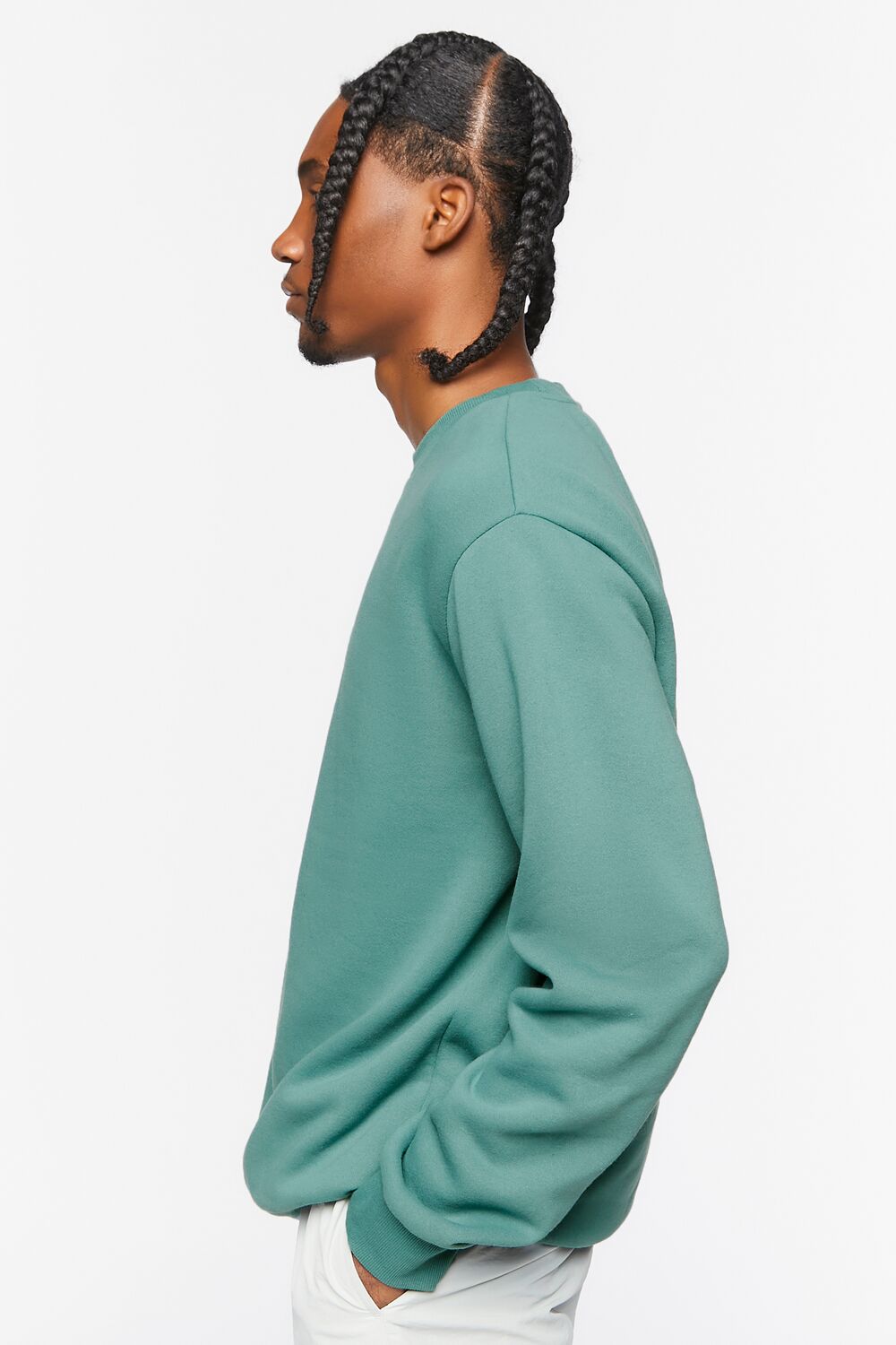  Forever 21 Fleece Crew Sweatshirt - green - Bonton