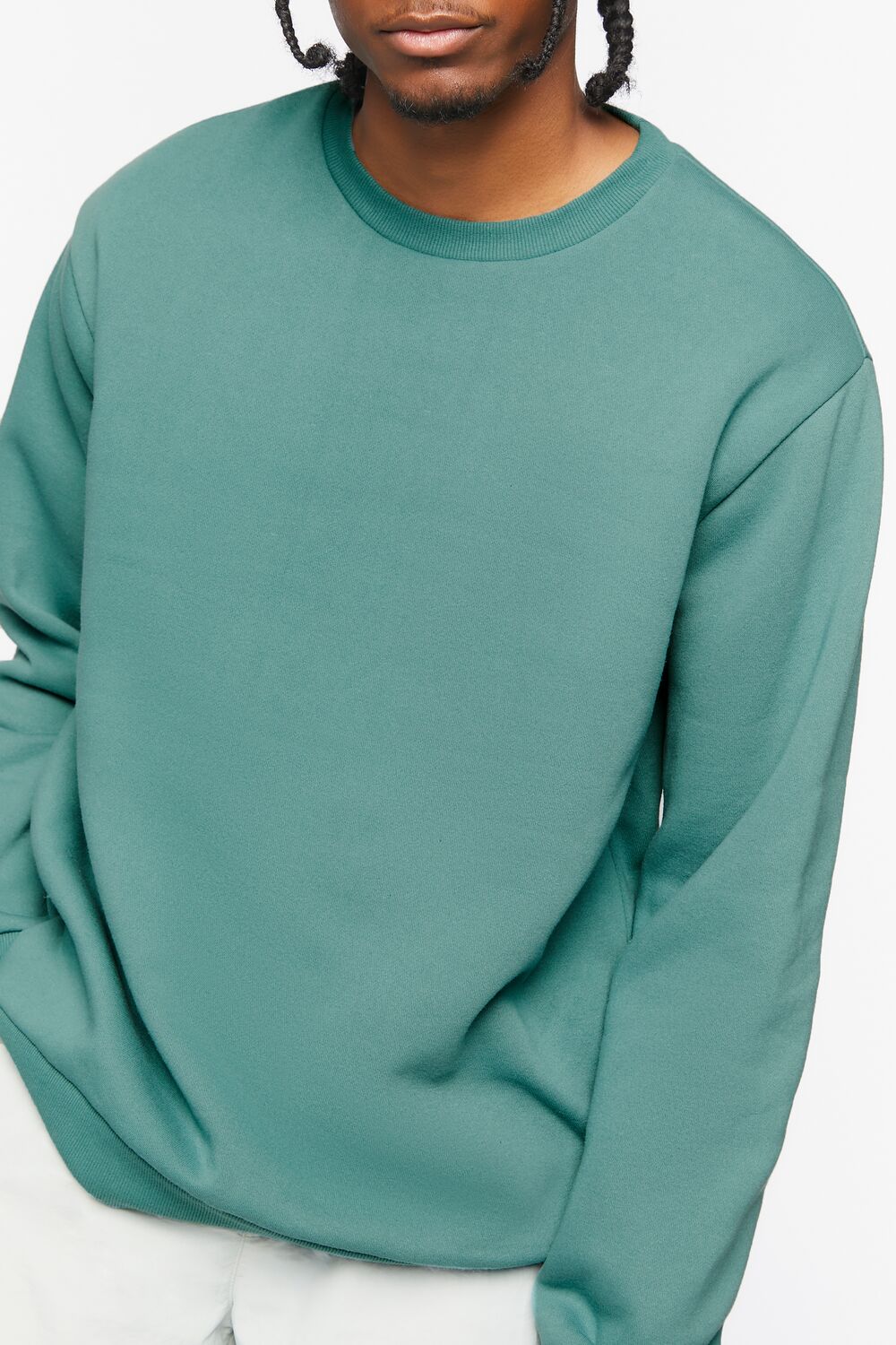  Forever 21 Fleece Crew Sweatshirt - green - Bonton