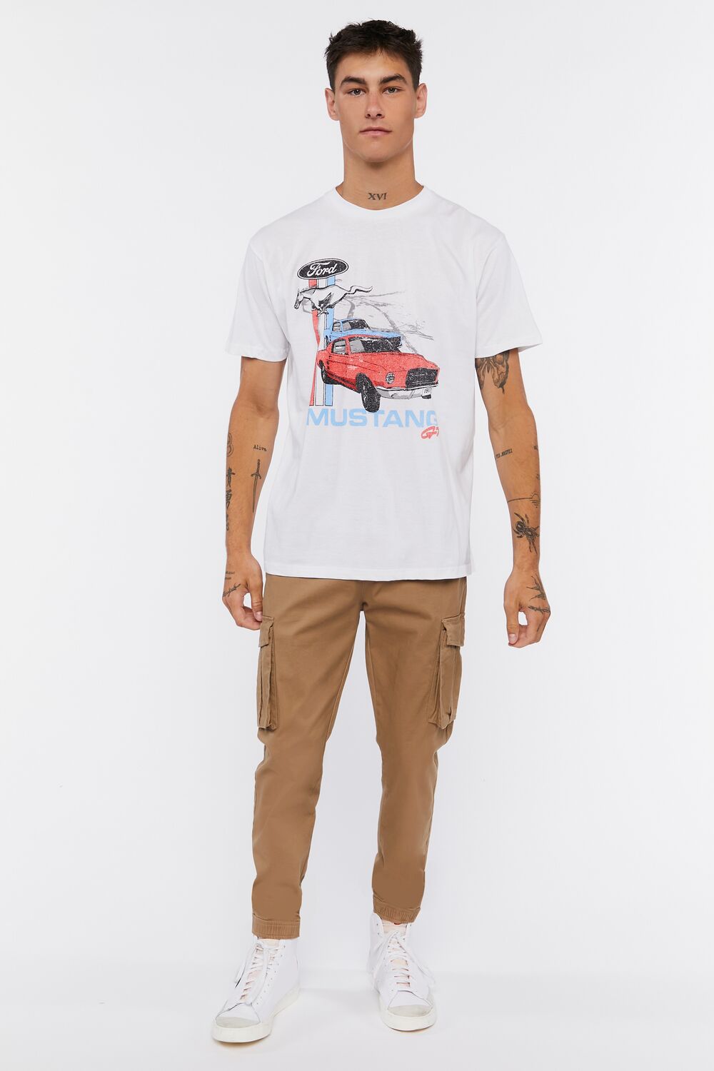  Forever 21 Ford Mustang Graphic Tee - white multi - Bonton