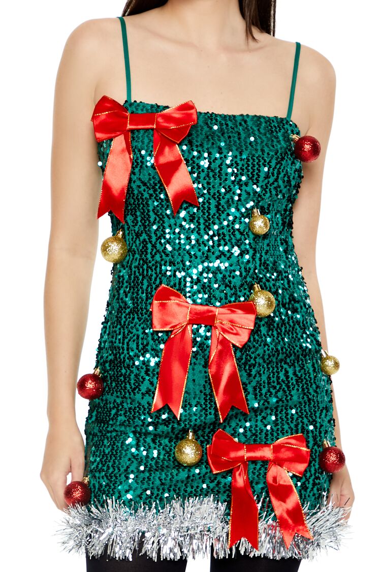  Forever 21 Sequin Christmas Tree Dress - green-multi-swatch - Bonton