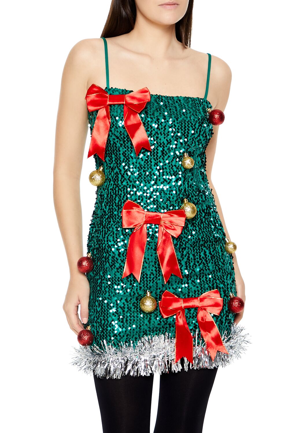  Forever 21 Sequin Christmas Tree Dress - green-multi-swatch - Bonton