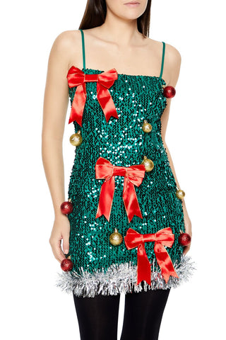 Sequin Christmas Tree Dress