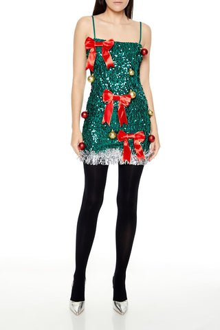 Sequin Christmas Tree Dress