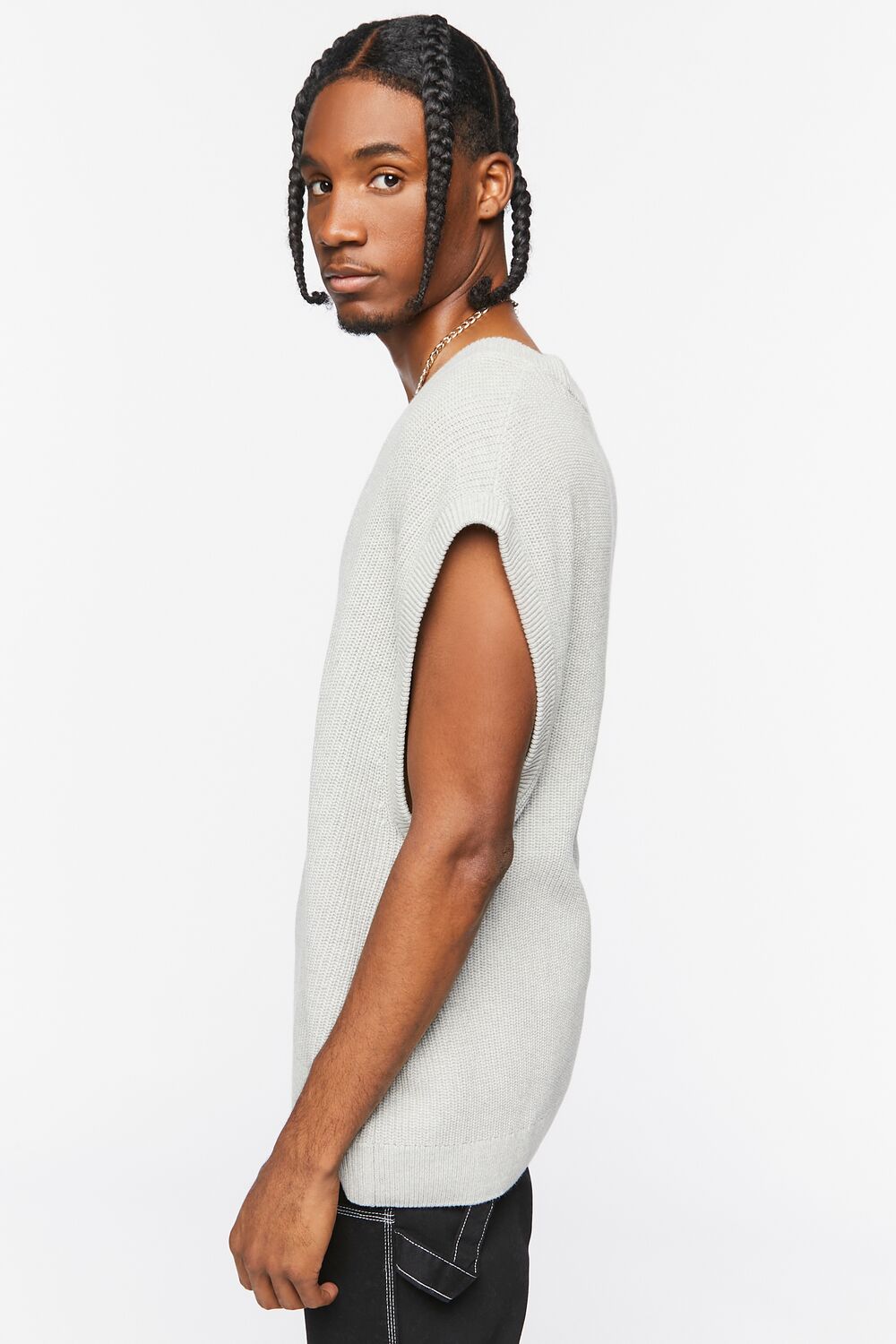  Forever 21 Ribbed Sweater Vest - heather grey - Bonton