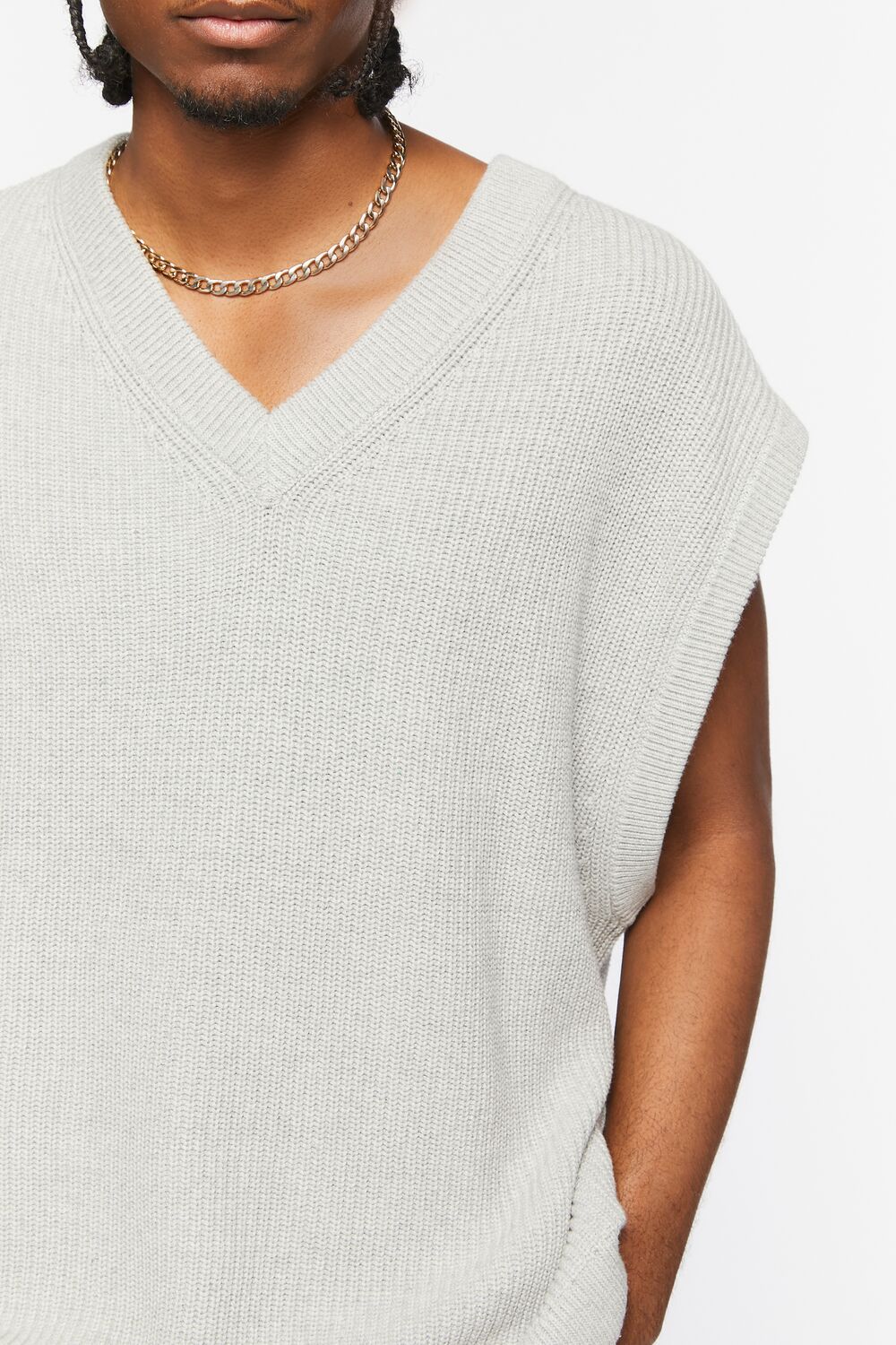  Forever 21 Ribbed Sweater Vest - heather grey - Bonton