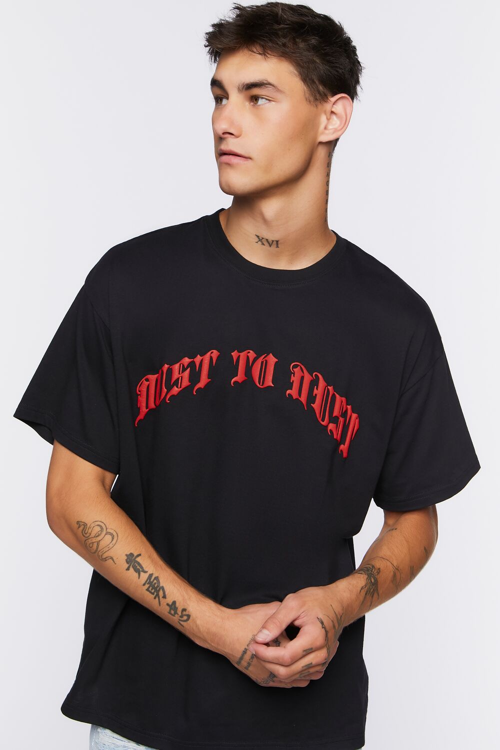  Forever 21 Dust To Dust Graphic Tee - black red - Bonton