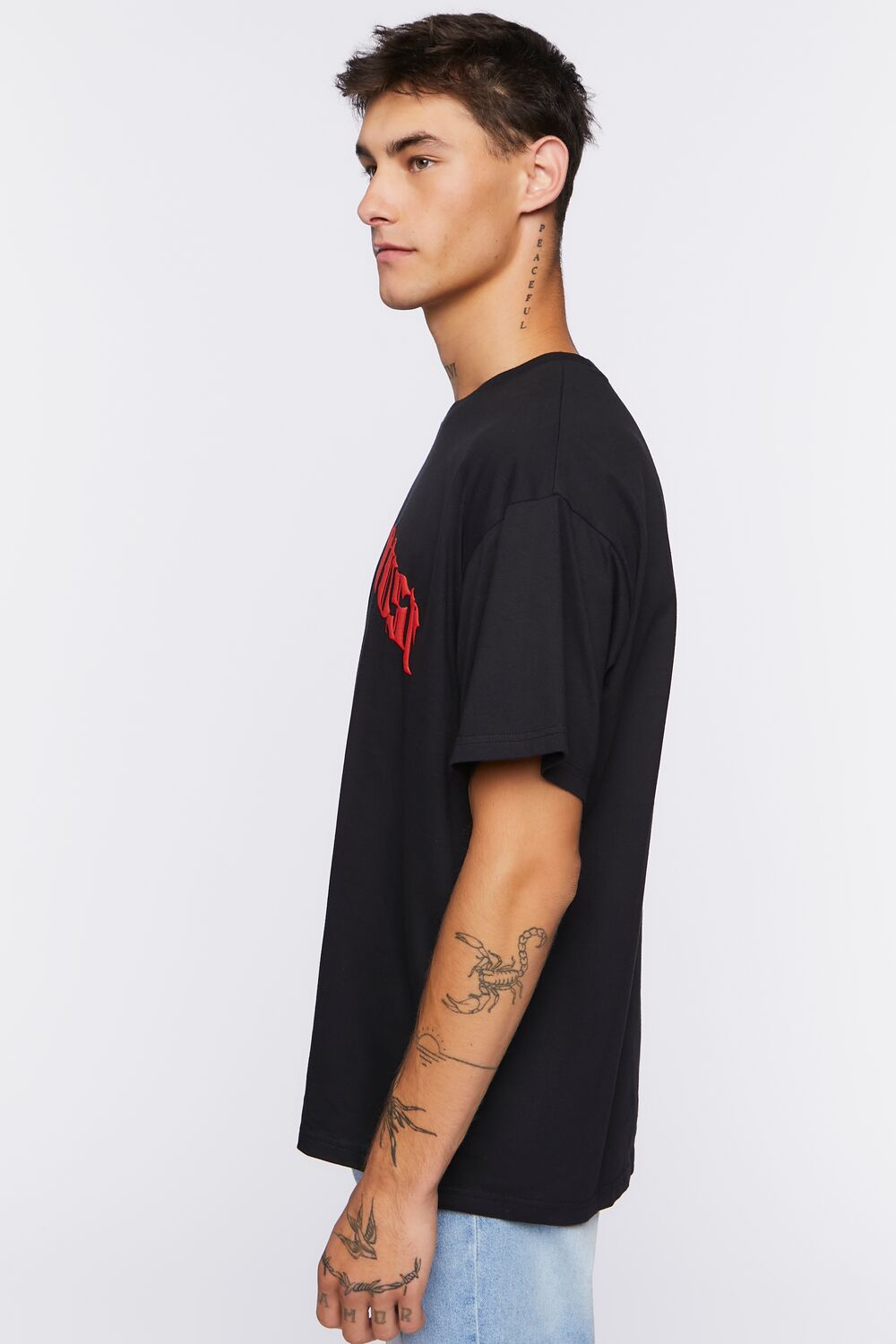  Forever 21 Dust To Dust Graphic Tee - black red - Bonton