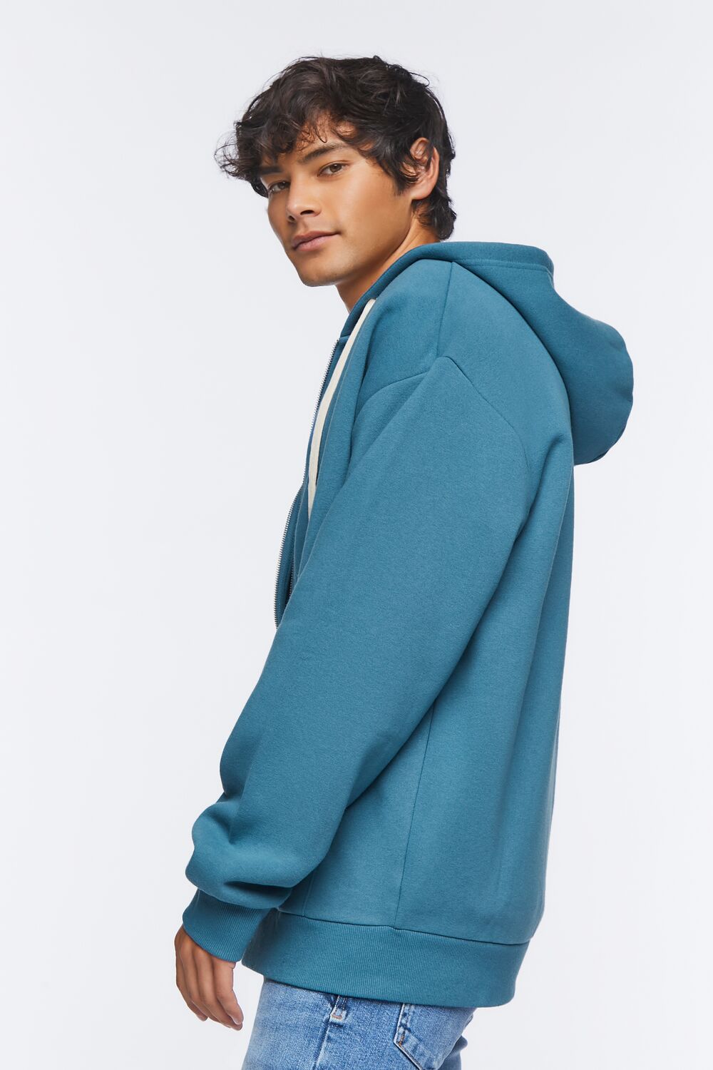  Forever 21 Fleece Zip-Up Hoodie - tan - Bonton