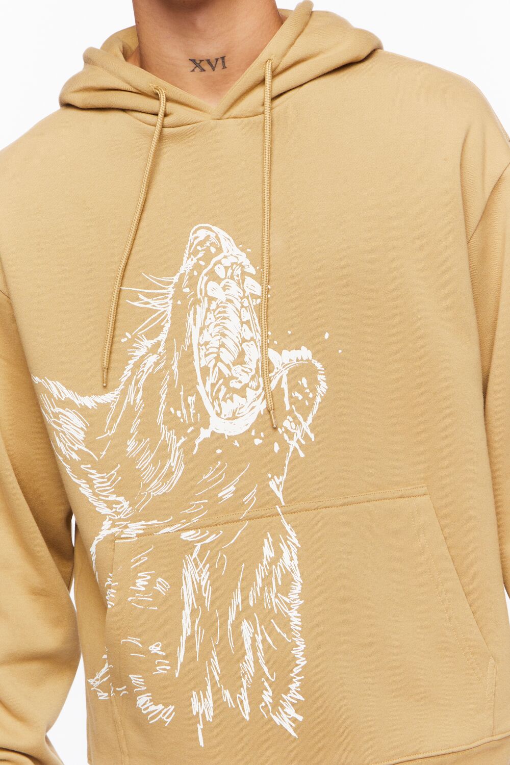 Forever 21 Fear The Youth Graphic Hoodie - brown white - Bonton