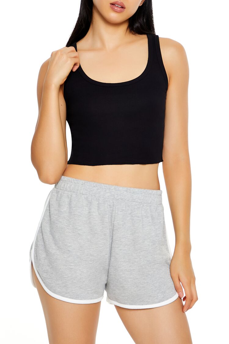 Forever 21 Cropped Tank Top - black - Bonton