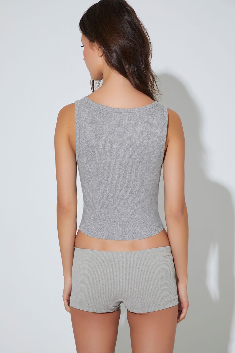  Forever 21 Cropped Tank Top - black - Bonton