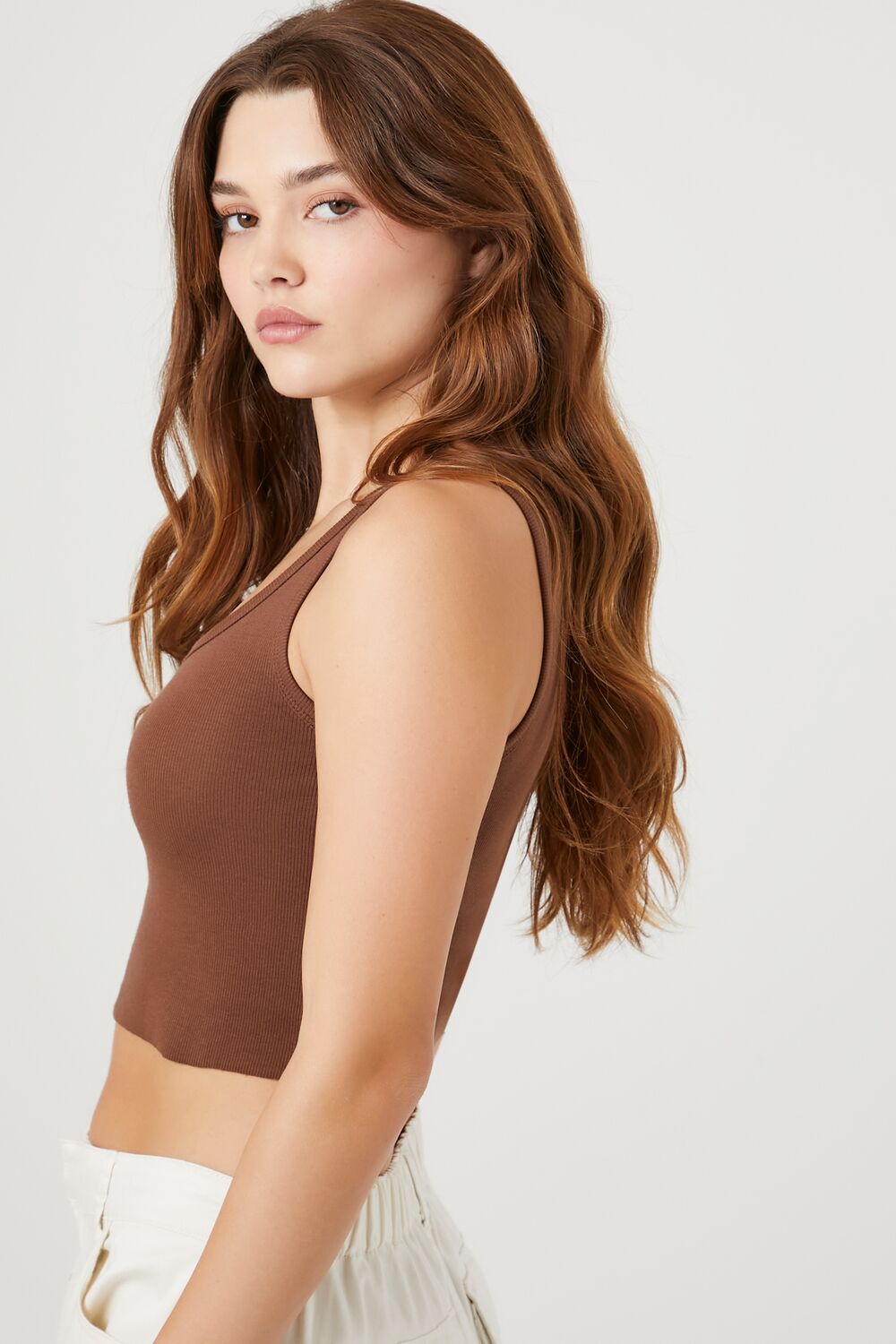  Forever 21 Cropped Tank Top - black - Bonton