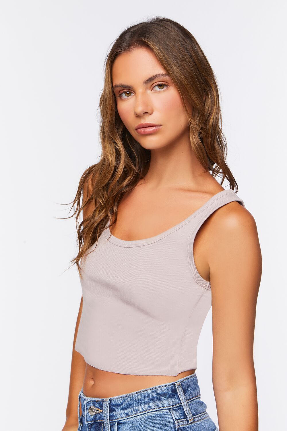  Forever 21 Cropped Tank Top - black - Bonton