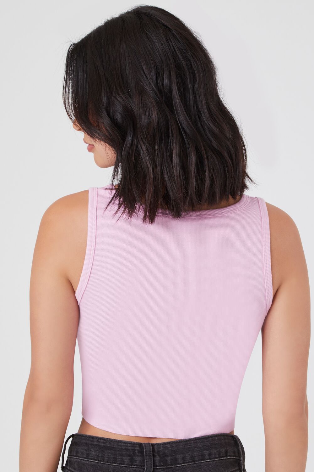  Forever 21 Cropped Tank Top - black - Bonton