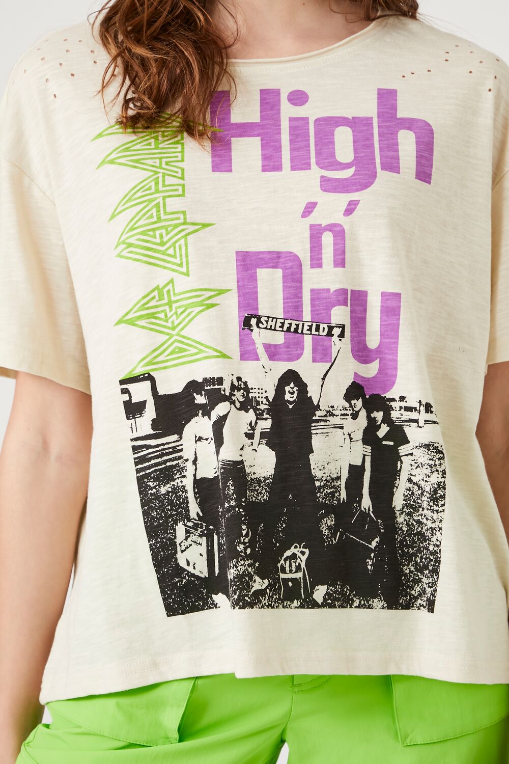 Forever 21 Def Leppard High N Dry Graphic Tee - taupe multi - Bonton