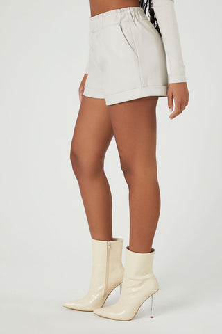 Faux Leather High-Waist Shorts