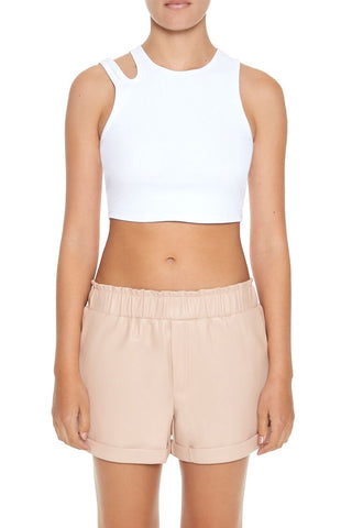 Faux Leather High-Waist Shorts