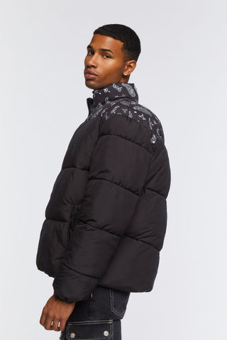 Paisley Print Puffer Jacket