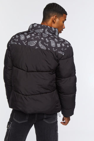 Paisley Print Puffer Jacket