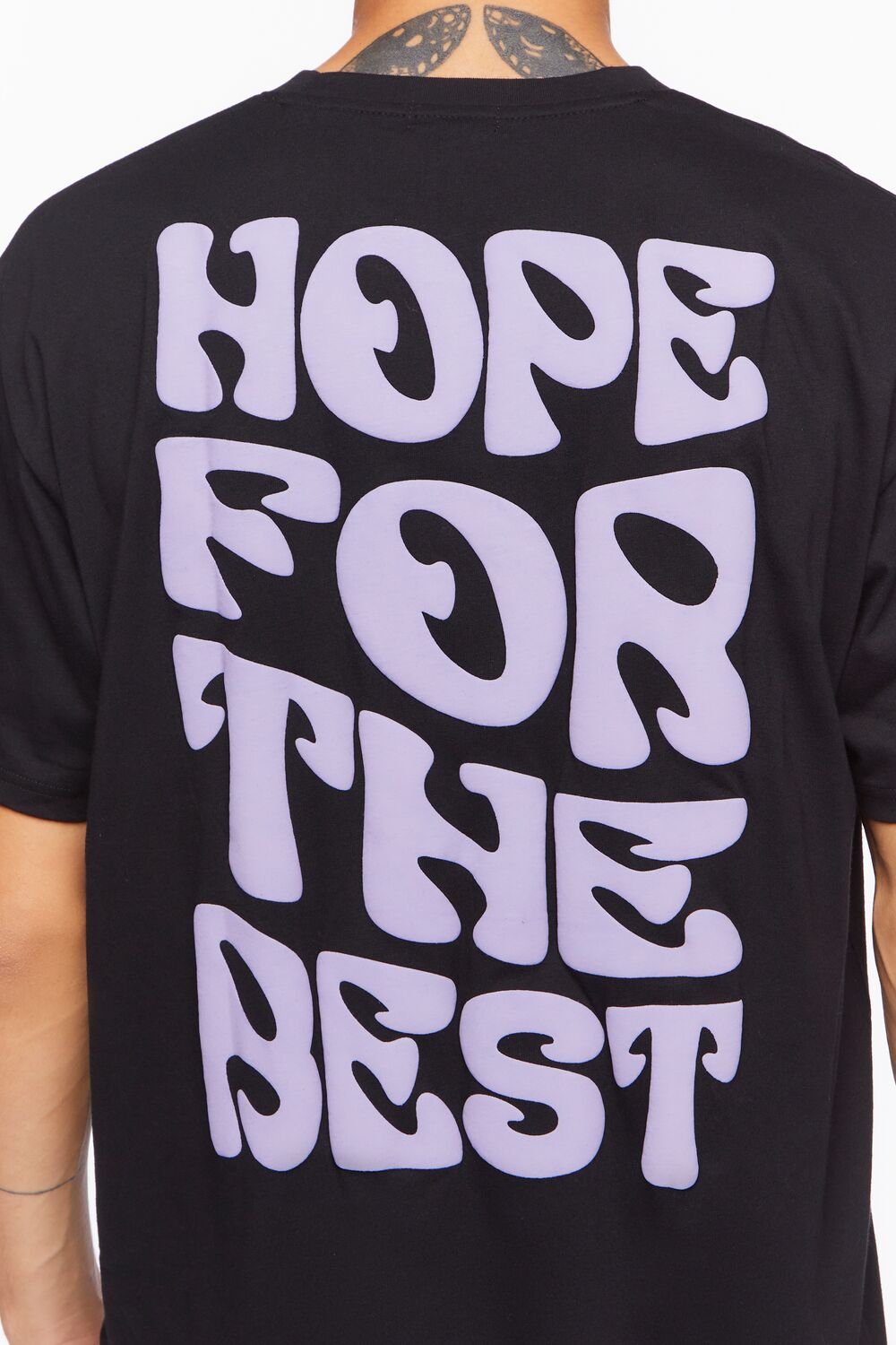  Forever 21 Hope For The Best Graphic Tee - black lavender - Bonton