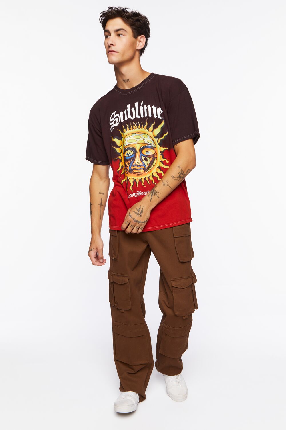  Forever 21 Sublime Dip-Dye Graphic Tee - black multi - Bonton
