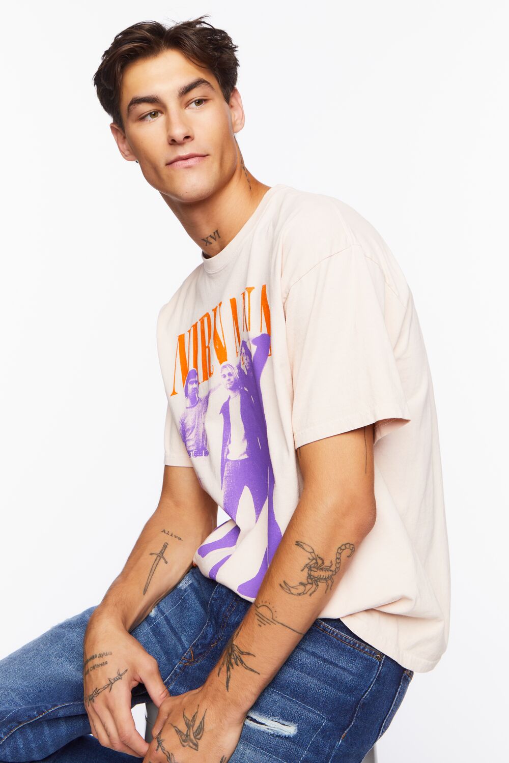  Forever 21 Nirvana Nevermind Graphic Tee - taupe multi - Bonton