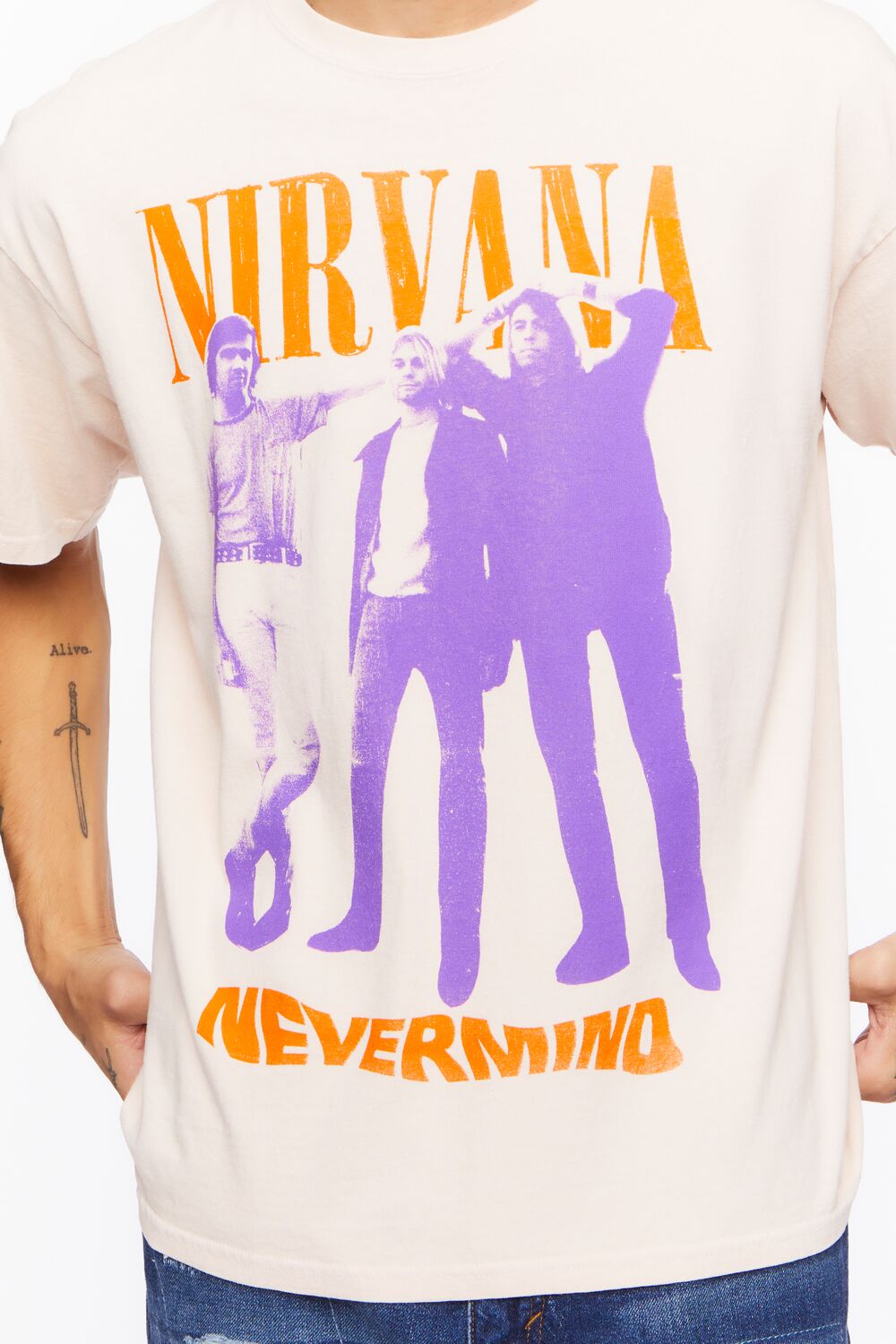  Forever 21 Nirvana Nevermind Graphic Tee - taupe multi - Bonton