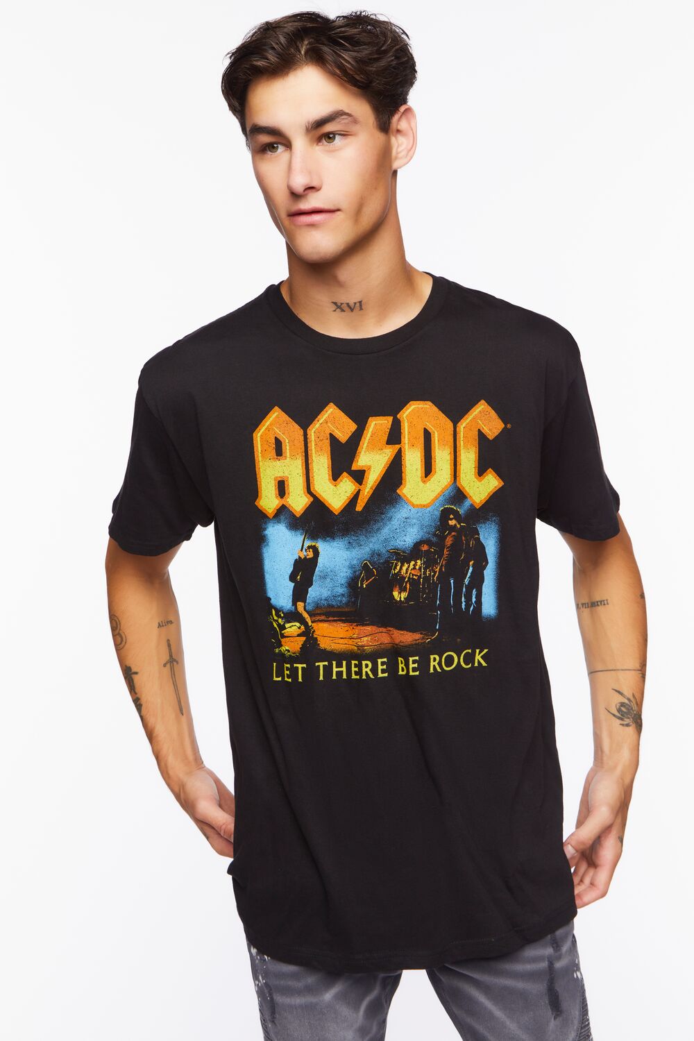  Forever 21 ACDC Graphic Tee - black multi - Bonton