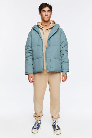 Zip-Up Hooded Puffer Jacket