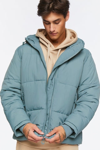 Zip-Up Hooded Puffer Jacket