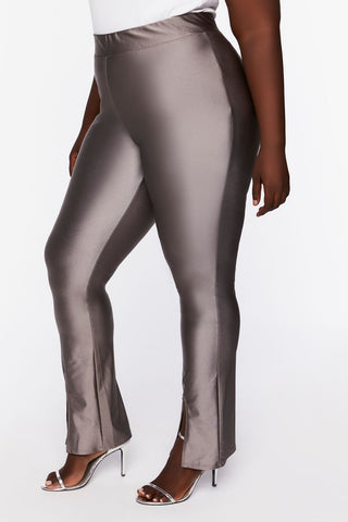 Plus Size Split Hem Leggings