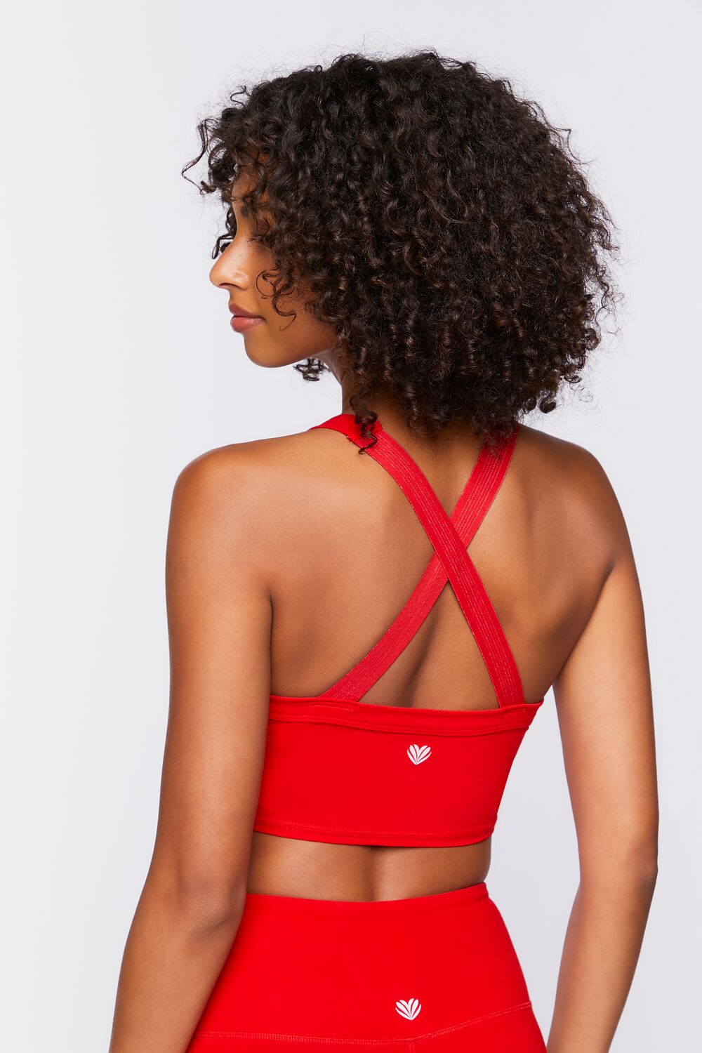  Forever 21 Ruched Drawstring Sports Bra - high risk red - Bonton