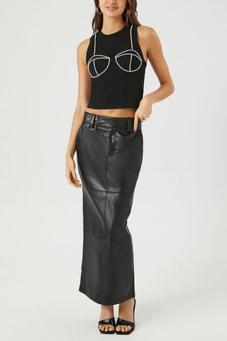 Rhinestone Bustier Tank Top
