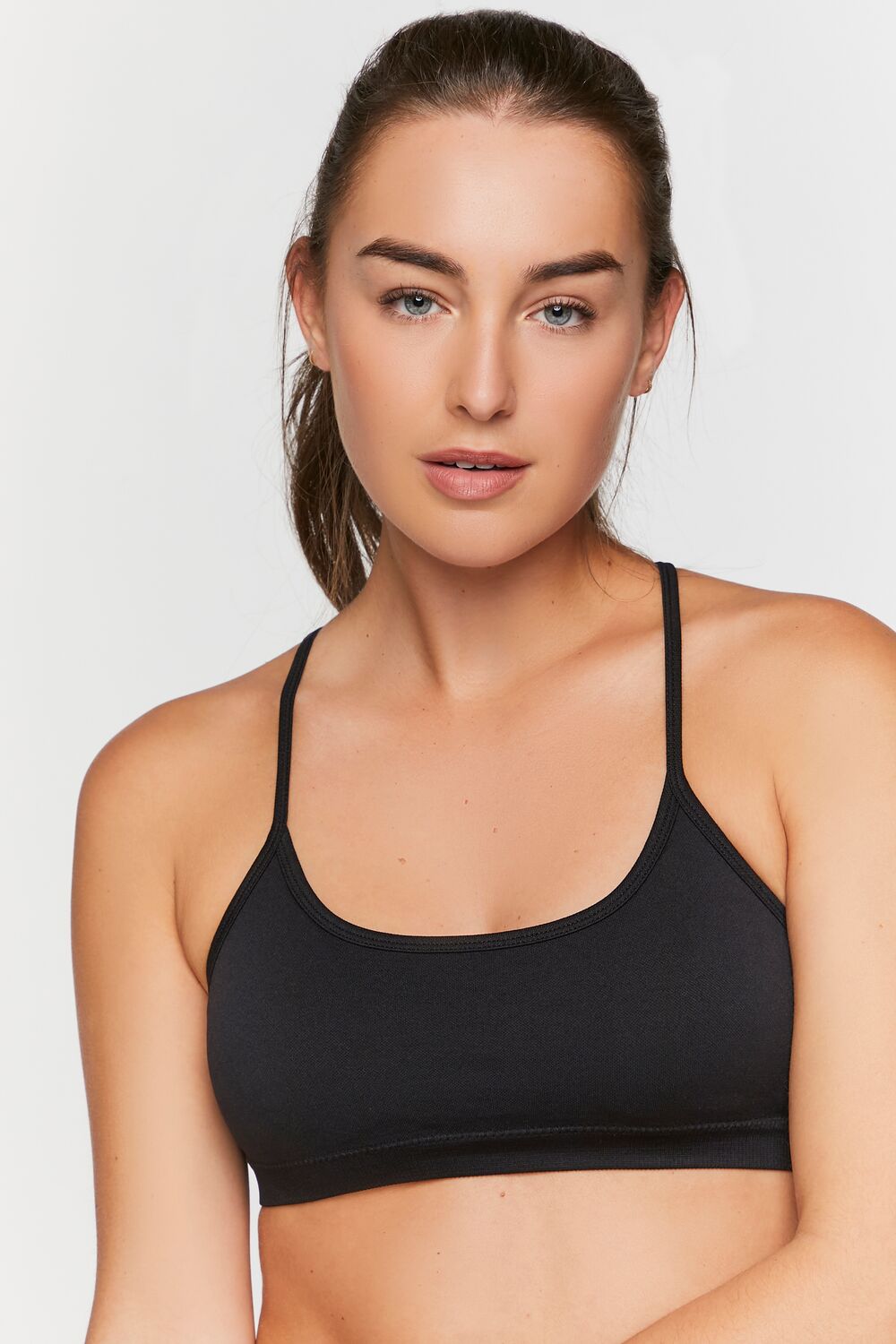  Forever 21 Seamless Perforated Sports Bra - black - Bonton