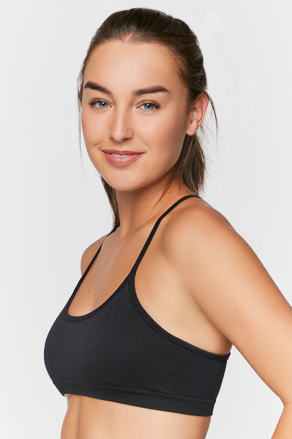  Forever 21 Seamless Perforated Sports Bra - black - Bonton