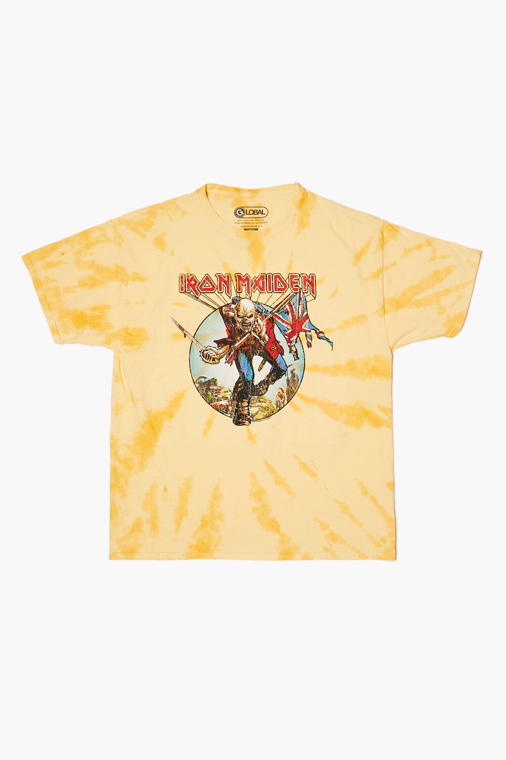  Forever 21 Iron Maiden Tie-Dye Graphic Tee - yellow multi - Bonton