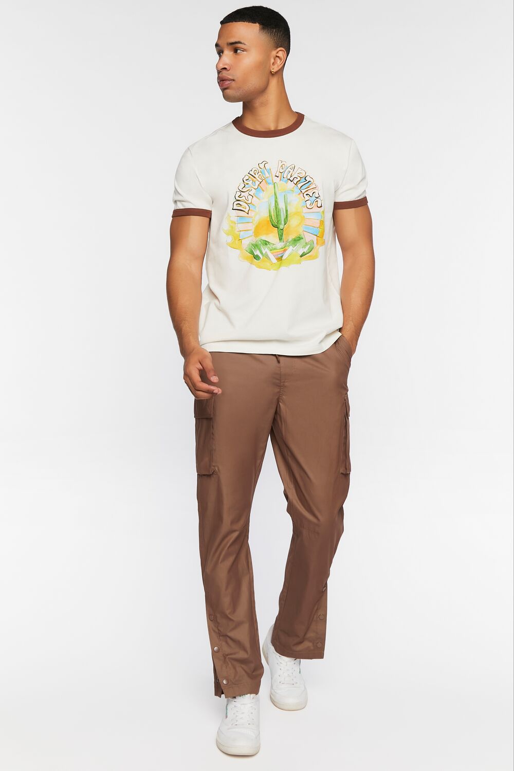  Forever 21 Desert Parties Graphic Ringer Tee - cream multi - Bonton