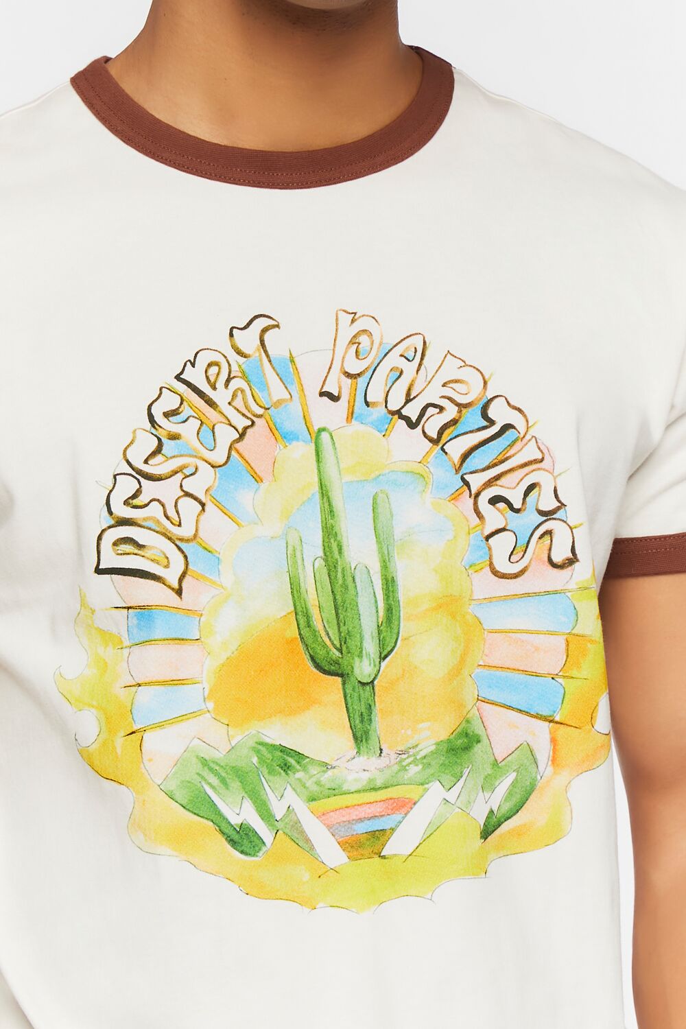  Forever 21 Desert Parties Graphic Ringer Tee - cream multi - Bonton