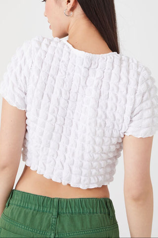 Textured Cutout Crop Top