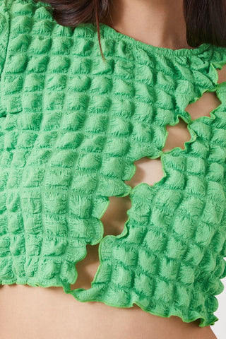 Textured Cutout Crop Top