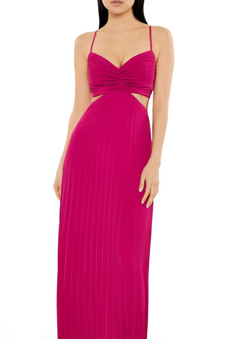 Pleated Cutout Maxi Dress