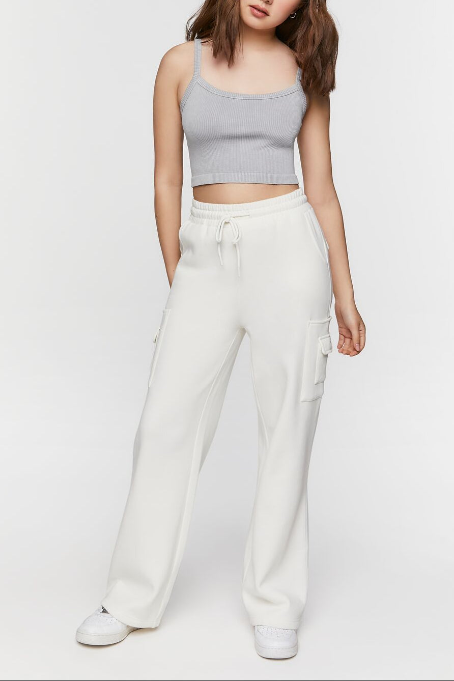  Forever 21 Seamless Mineral Wash Cropped Cami - grey - Bonton