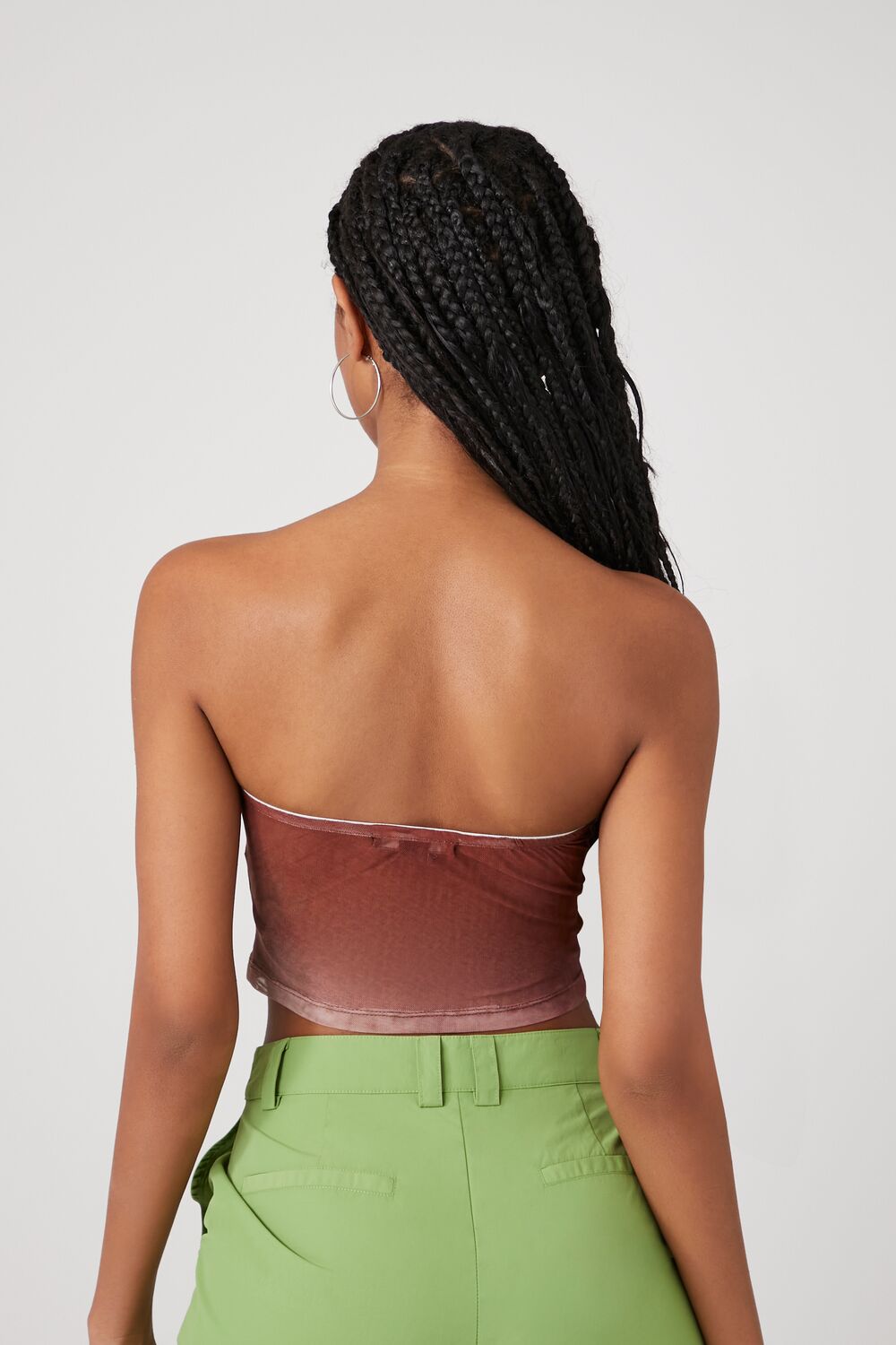  Forever 21 Butterfly Cropped Tube Top - brown - Bonton
