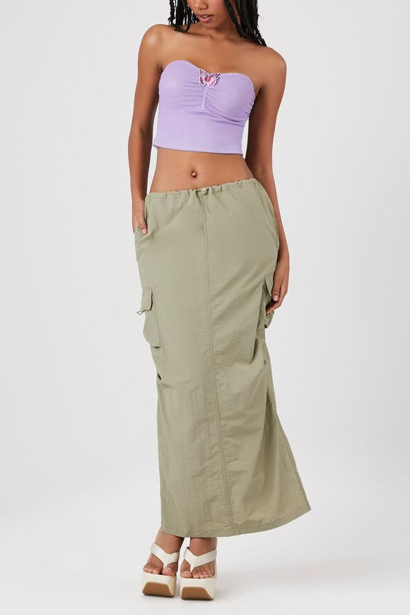  Forever 21 Butterfly Cropped Tube Top - brown - Bonton