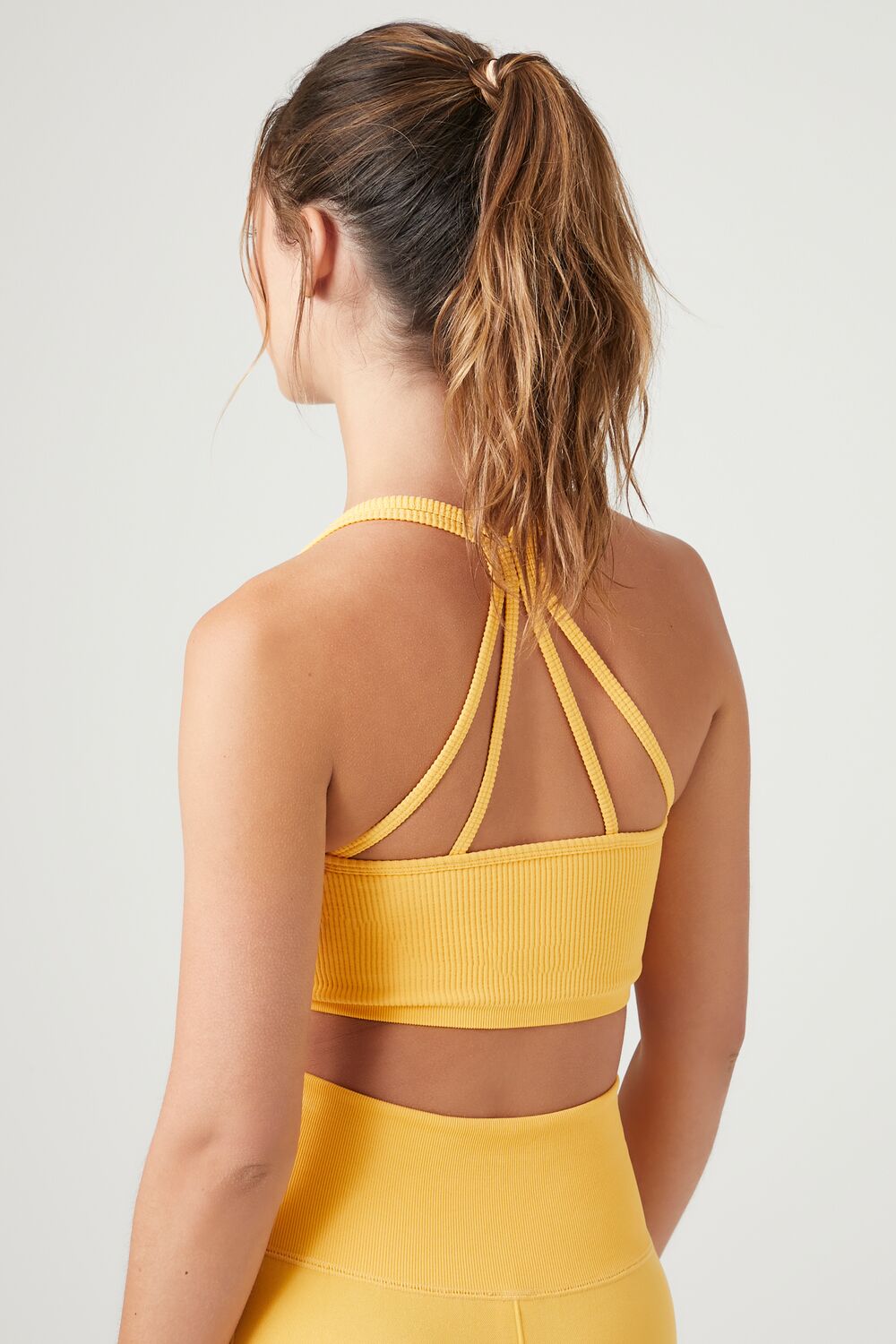  Forever 21 Seamless Strappy Sports Bra - blue moon - Bonton