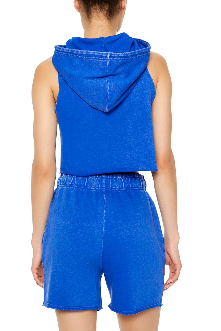  Forever 21 Active French Terry Sleeveless Hoodie - cobalt - Bonton