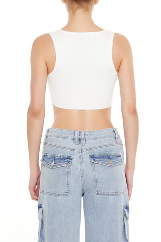 Ribbed Sweater-Knit Crop Top