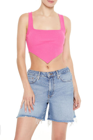 Ribbed Sweater-Knit Crop Top