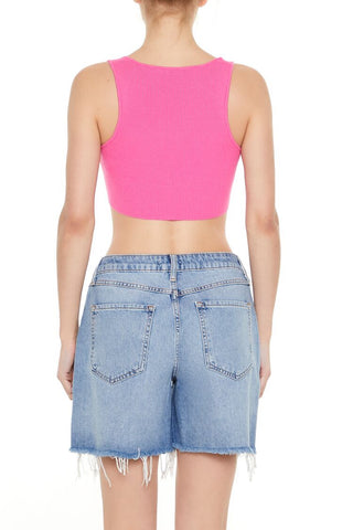 Ribbed Sweater-Knit Crop Top